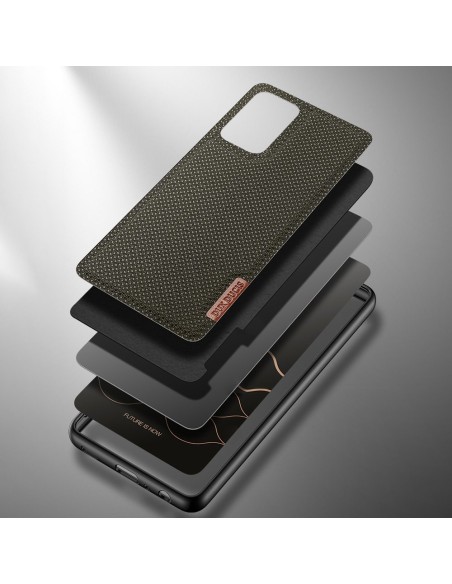Dux Ducis Fino dėklo dangtelis, padengtas nailono medžiaga, skirtas Samsung Galaxy A72 4G žaliai Dux Ducis Fino dėklo dangtelis, padengtas nailono medžiaga, skirtas Samsung Galaxy A72 4G žaliai