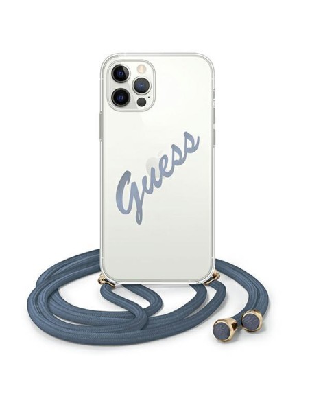 Guess Script Vintage dėklas, skirtas iPhone 12 Pro Max - mėlynas Guess Script Vintage dėklas, skirtas iPhone 12 Pro Max - mėlynas