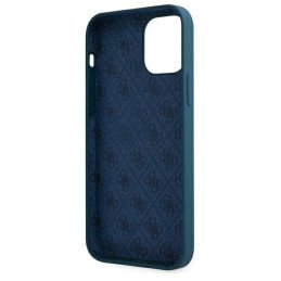 Guess Metal Logo Script dėklas, skirtas iPhone 12 Pro Max - mėlynas