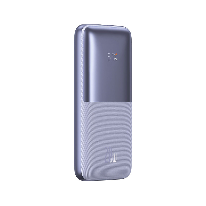 Bipow Pro maitinimo blokas 10000mAh 20W + USB laidas 3A 0,3m violetinė