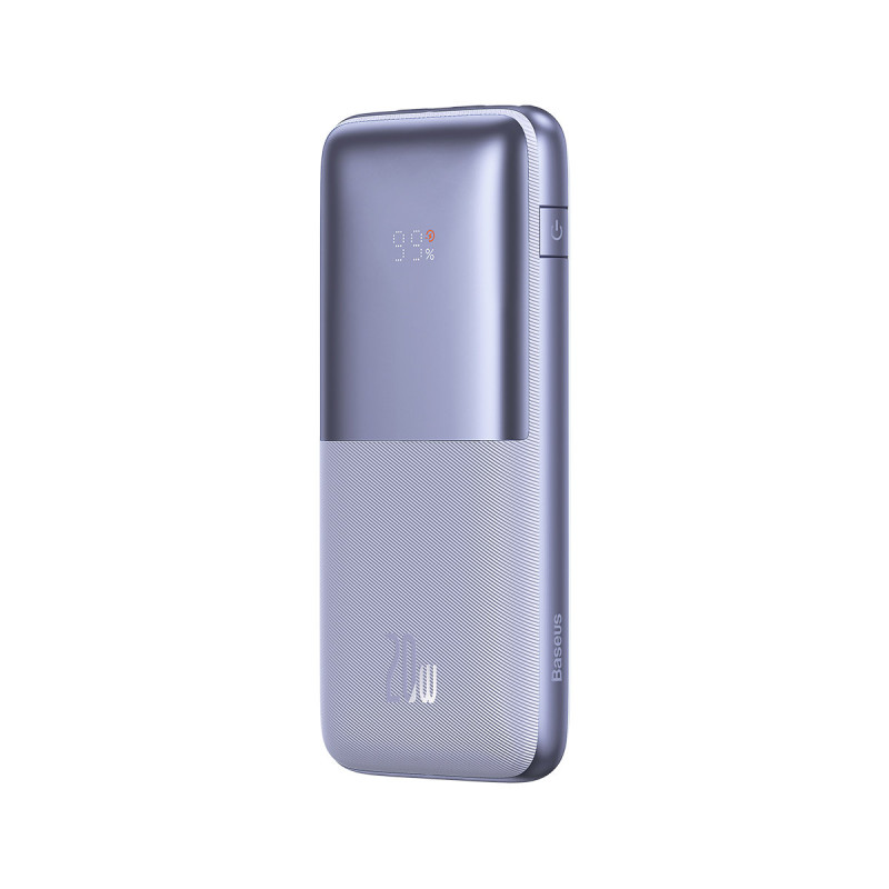 Bipow Pro maitinimo blokas 10000mAh 20W + USB laidas 3A 0,3m violetinė