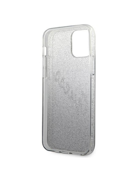 Guess Glitter Gradient Script dėklas, skirtas iPhone 12 / iPhone 12 Pro - juodas Guess Glitter Gradient Script dėklas, skirtas iPhone 12 / iPhone 12 Pro - juodas