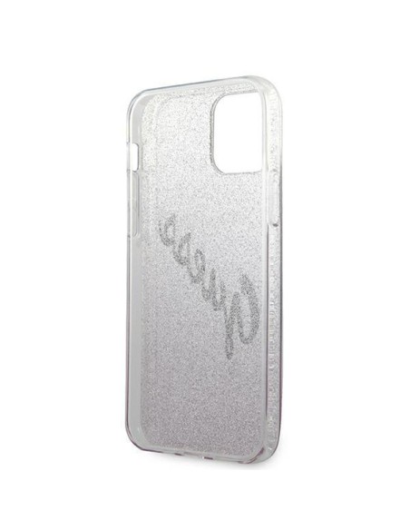 Guess Glitter Gradient Script dėklas, skirtas iPhone 12 / iPhone 12 Pro - rožinis Guess Glitter Gradient Script dėklas, skirtas iPhone 12 / iPhone 12 Pro - rožinis