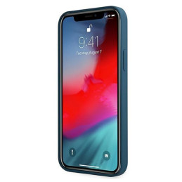 Guess Metal Logo Script dėklas iPhone 12 mini - mėlynas