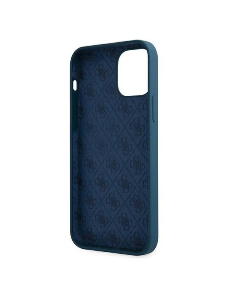 Guess Metal Logo Script dėklas iPhone 12 mini - mėlynas Guess Metal Logo Script dėklas iPhone 12 mini - mėlynas