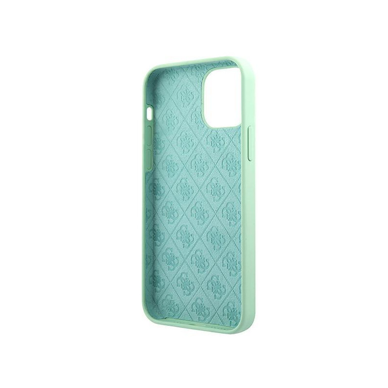 Guess Metal Logo Script dėklas iPhone 12 mini - žalias