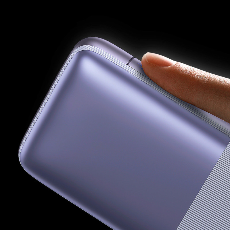 Bipow Pro maitinimo blokas 10000mAh 20W + USB laidas 3A 0,3m violetinė