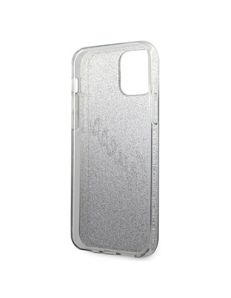 Guess Glitter Gradient Script dėklas iPhone 12 mini - juodas Guess Glitter Gradient Script dėklas iPhone 12 mini - juodas