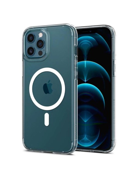 Spigen Ultra Hybrid Mag MagSafe dėklas, skirtas iPhone 12 / iPhone 12 Pro - baltas Spigen Ultra Hybrid Mag MagSafe dėklas, skirtas iPhone 12 / iPhone 12 Pro - baltas