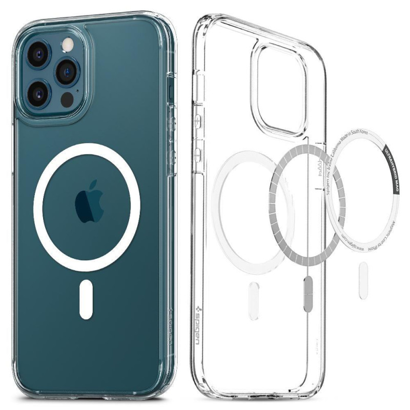 Spigen Ultra Hybrid Mag MagSafe dėklas, skirtas iPhone 12 / iPhone 12 Pro - baltas