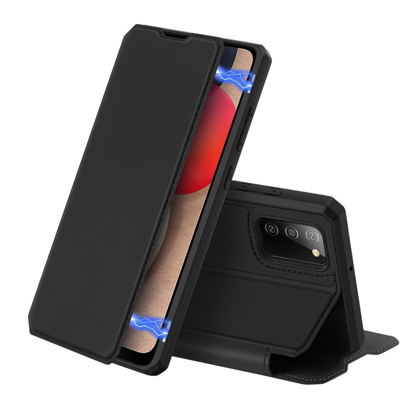 DUX DUCIS Skin X dėklo dėklo dangtelis su atvartu, skirtas Samsung Galaxy A02s EU juodas