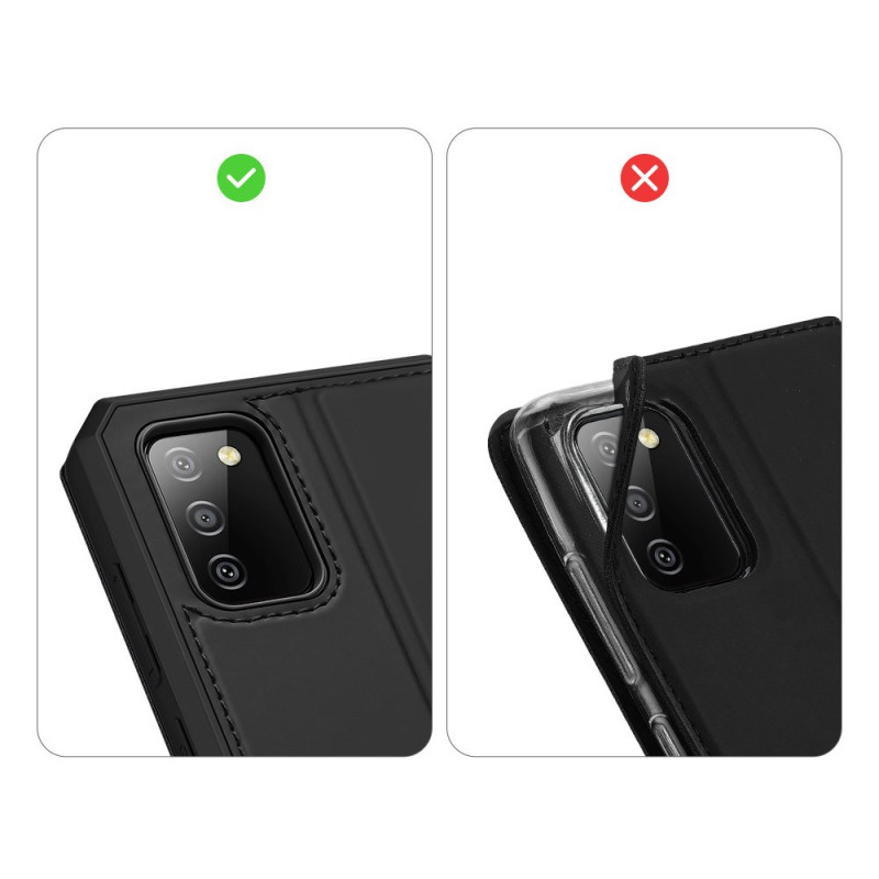DUX DUCIS Skin X dėklo dėklo dangtelis su atvartu, skirtas Samsung Galaxy A02s EU juodas