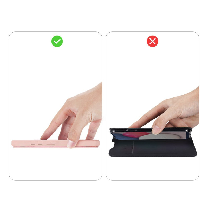 DUX DUCIS Skin X dėklo dėklo dangtelis su atvartu, skirtas Samsung Galaxy A02s EU pink