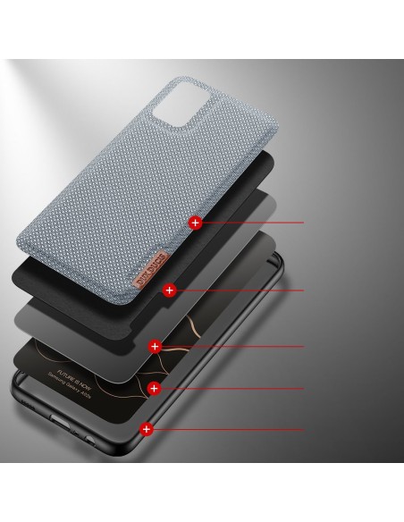 Dux Ducis Fino dėklo dangtelis, padengtas nailono medžiaga, skirtas Samsung Galaxy A02s EU pilka spalva Dux Ducis Fino dėklo dangtelis, padengtas nailono medžiaga, skirtas Samsung Galaxy A02s EU pilka spalva