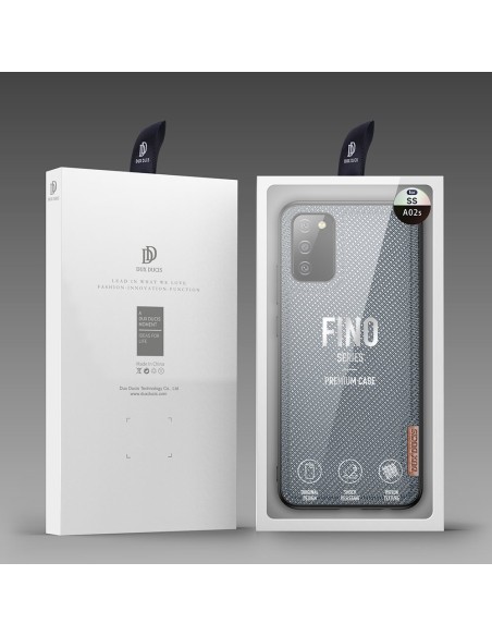 Dux Ducis Fino dėklo dangtelis, padengtas nailono medžiaga, skirtas Samsung Galaxy A02s EU pilka spalva Dux Ducis Fino dėklo dangtelis, padengtas nailono medžiaga, skirtas Samsung Galaxy A02s EU pilka spalva
