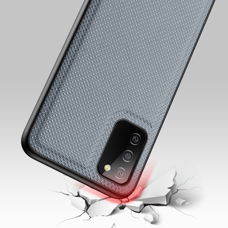 Dux Ducis Fino dėklo dangtelis, padengtas nailono medžiaga, skirtas Samsung Galaxy A02s EU pilka spalva
