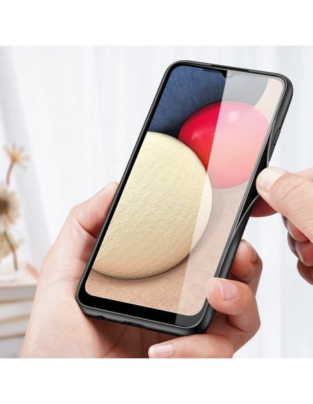 Dux Ducis Fino dėklo dangtelis, padengtas nailono medžiaga, skirtas Samsung Galaxy A02s EU pilka spalva Dux Ducis Fino dėklo dangtelis, padengtas nailono medžiaga, skirtas Samsung Galaxy A02s EU pilka spalva