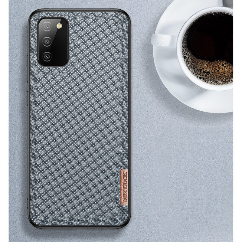 Dux Ducis Fino dėklo dangtelis, padengtas nailono medžiaga, skirtas Samsung Galaxy A02s EU pilka spalva