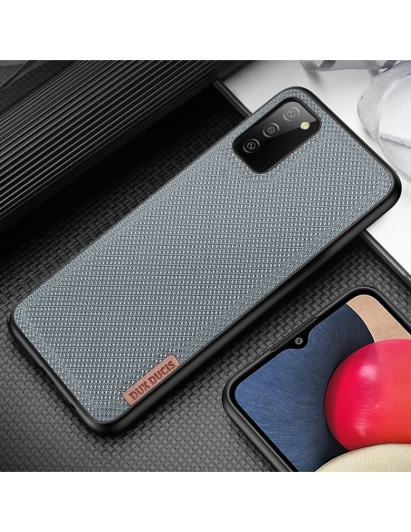 Dux Ducis Fino dėklo dangtelis, padengtas nailono medžiaga, skirtas Samsung Galaxy A02s EU pilka spalva Dux Ducis Fino dėklo dangtelis, padengtas nailono medžiaga, skirtas Samsung Galaxy A02s EU pilka spalva
