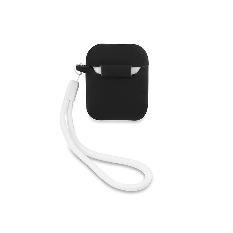 Guess Silicone Vintage dėklas, skirtas AirPods 1/ 2 – juodai baltas