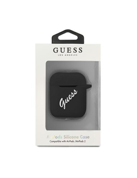 Guess Silicone Vintage dėklas, skirtas AirPods 1/ 2 – juodai baltas