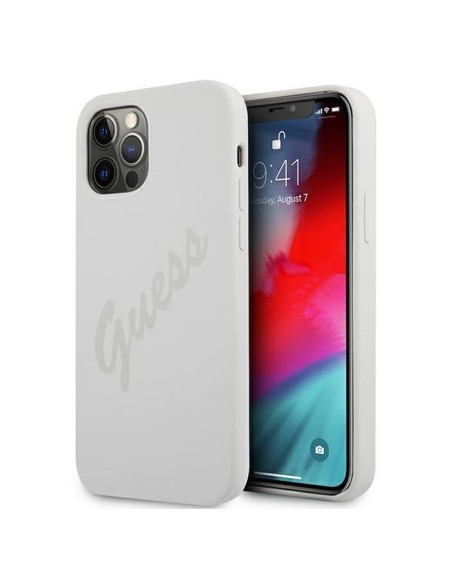 Guess Script Vintage dėklas iPhone 12 Pro Max - kreminis Guess Script Vintage dėklas iPhone 12 Pro Max - kreminis