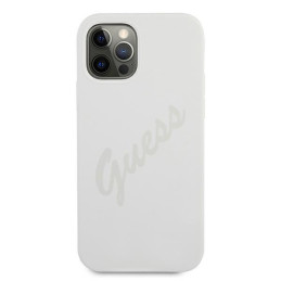 Guess Script Vintage dėklas iPhone 12 Pro Max - kreminis