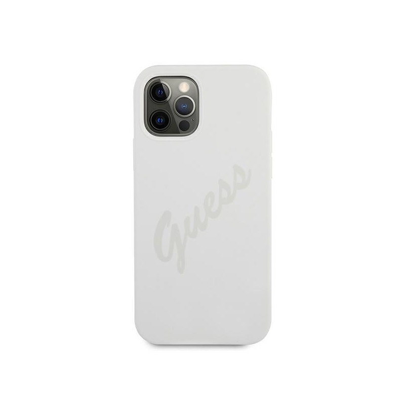 Guess Script Vintage dėklas iPhone 12 Pro Max - kreminis