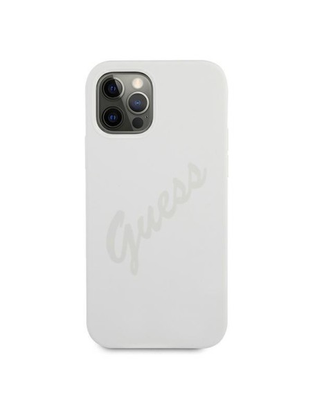 Guess Script Vintage dėklas iPhone 12 Pro Max - kreminis Guess Script Vintage dėklas iPhone 12 Pro Max - kreminis
