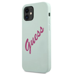 Guess Silicone Vintage dėklas iPhone 12 mini - mėlynos ir rožinės spalvos