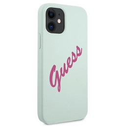 Guess Silicone Vintage dėklas iPhone 12 mini - mėlynos ir rožinės spalvos