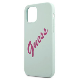 Guess Silicone Vintage dėklas iPhone 12 mini - mėlynos ir rožinės spalvos