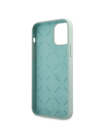 Guess Silicone Vintage dėklas iPhone 12 mini - mėlynos ir rožinės spalvos Guess Silicone Vintage dėklas iPhone 12 mini - mėlynos ir rožinės spalvos