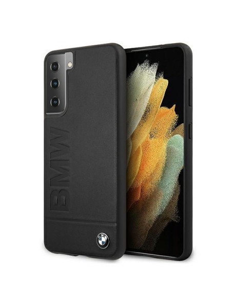 BMW Signature Logo Imprint dėklas, skirtas Samsung Galaxy S21+ - juodas BMW Signature Logo Imprint dėklas, skirtas Samsung Galaxy S21+ - juodas