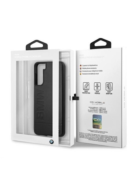 BMW Signature Logo Imprint dėklas, skirtas Samsung Galaxy S21+ - juodas BMW Signature Logo Imprint dėklas, skirtas Samsung Galaxy S21+ - juodas