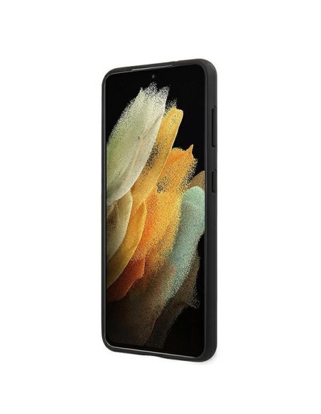 Ferrari Off Track Leather Nylon Stripe dėklas, skirtas Samsung Galaxy S21+ - juodas Ferrari Off Track Leather Nylon Stripe dėklas, skirtas Samsung Galaxy S21+ - juodas