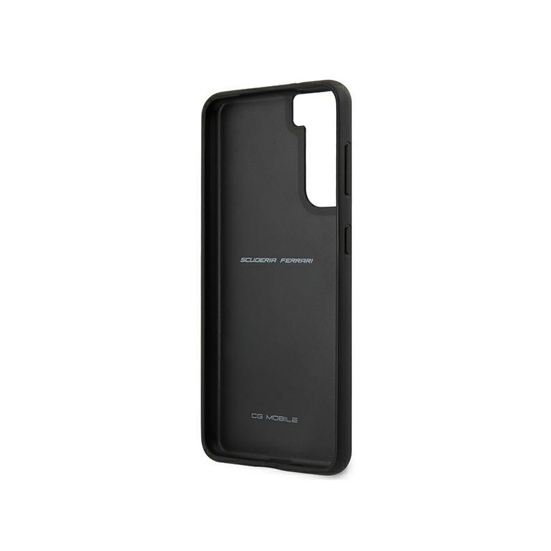 Ferrari Off Track Leather Nylon Stripe dėklas, skirtas Samsung Galaxy S21+ - juodas