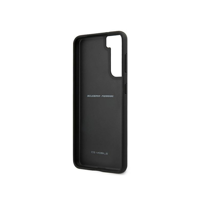 Ferrari Off Track Leather Nylon Stripe dėklas, skirtas Samsung Galaxy S21+ - raudonas