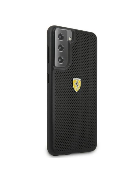 Ferrari On Track Perforuotas dėklas Samsung Galaxy S21+ - juodas Ferrari On Track Perforuotas dėklas Samsung Galaxy S21+ - juodas