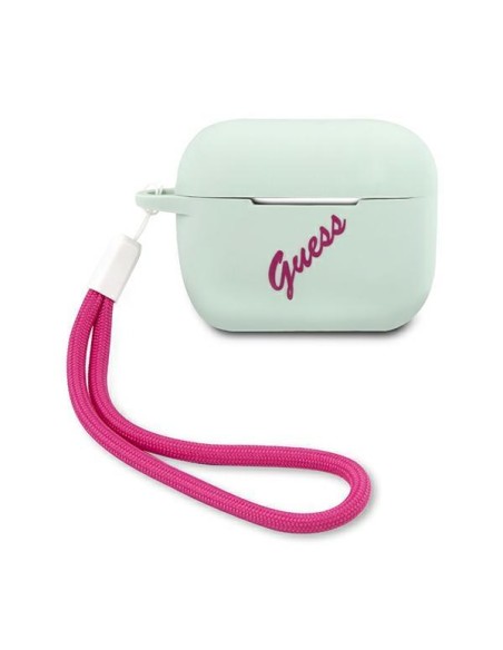 Guess Silicone Vintage dėklas, skirtas AirPods Pro – mėlynas ir rožinis Guess Silicone Vintage dėklas, skirtas AirPods Pro – mėlynas ir rožinis