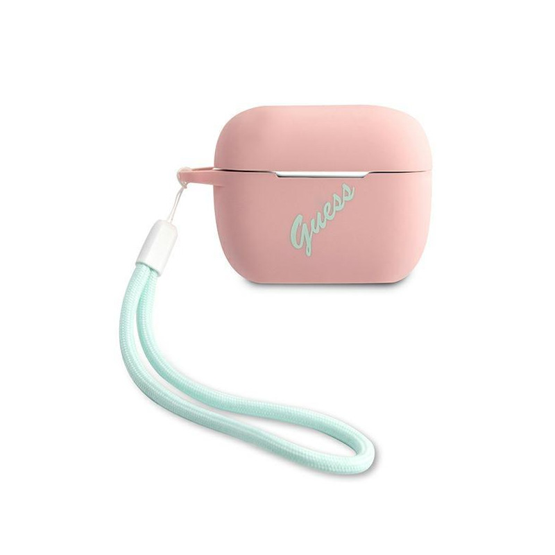 Guess Silicone Vintage dėklas, skirtas AirPods Pro – rožinė ir žalia