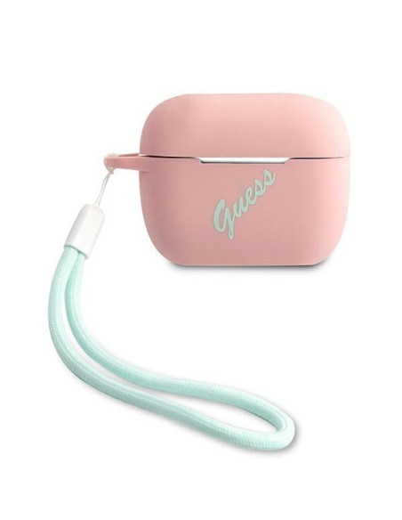 Guess Silicone Vintage dėklas, skirtas AirPods Pro – rožinė ir žalia Guess Silicone Vintage dėklas, skirtas AirPods Pro – rožinė ir žalia