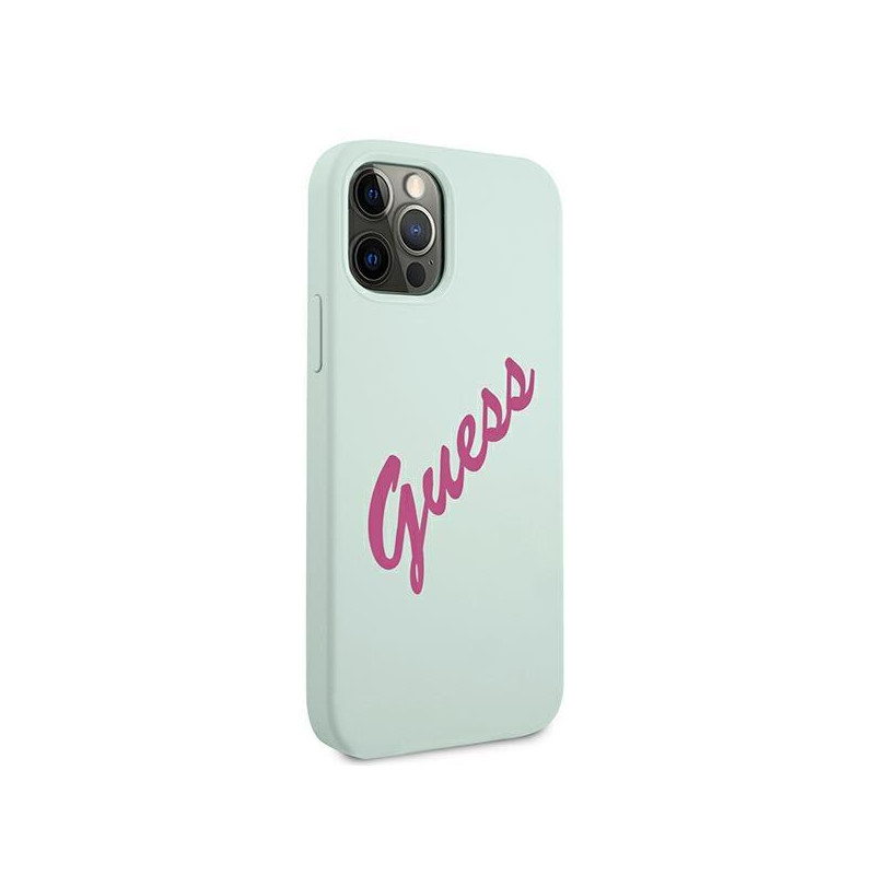 Guess Silicone Vintage dėklas, skirtas iPhone 12 Pro Max - mėlynos ir rožinės spalvos