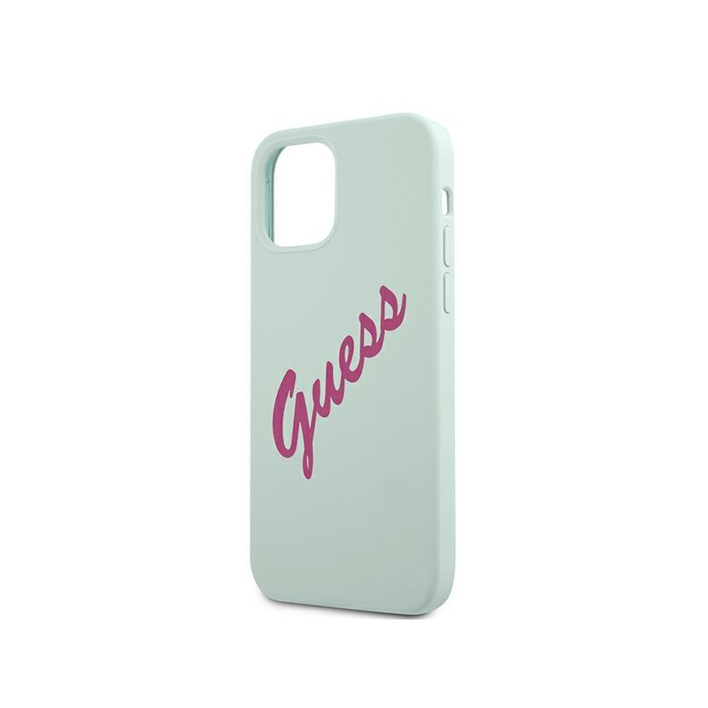 Guess Silicone Vintage dėklas, skirtas iPhone 12 Pro Max - mėlynos ir rožinės spalvos