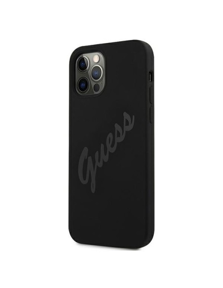Guess Script Vintage dėklas, skirtas iPhone 12 Pro Max - juodas Guess Script Vintage dėklas, skirtas iPhone 12 Pro Max - juodas