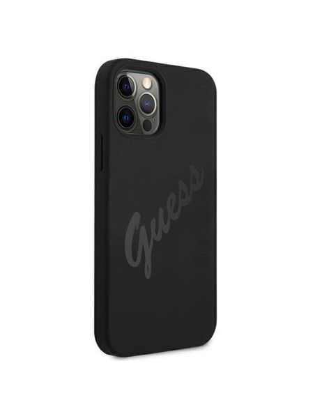 Guess Script Vintage dėklas, skirtas iPhone 12 Pro Max - juodas Guess Script Vintage dėklas, skirtas iPhone 12 Pro Max - juodas
