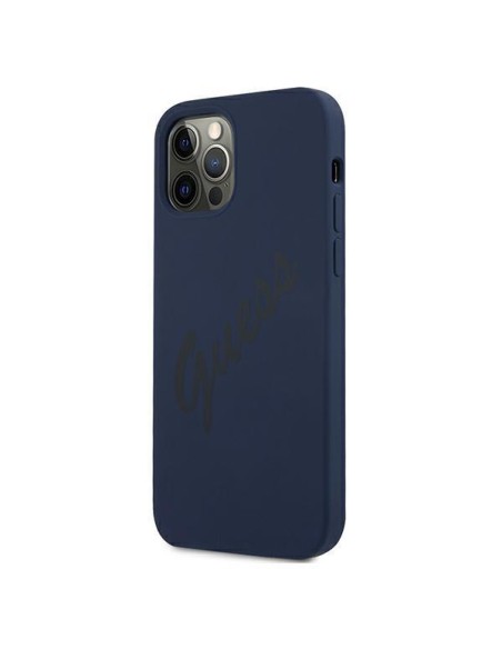 Guess Script Vintage dėklas, skirtas iPhone 12 Pro Max - mėlynas Guess Script Vintage dėklas, skirtas iPhone 12 Pro Max - mėlynas
