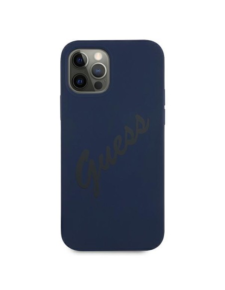 Guess Script Vintage dėklas, skirtas iPhone 12 Pro Max - mėlynas Guess Script Vintage dėklas, skirtas iPhone 12 Pro Max - mėlynas