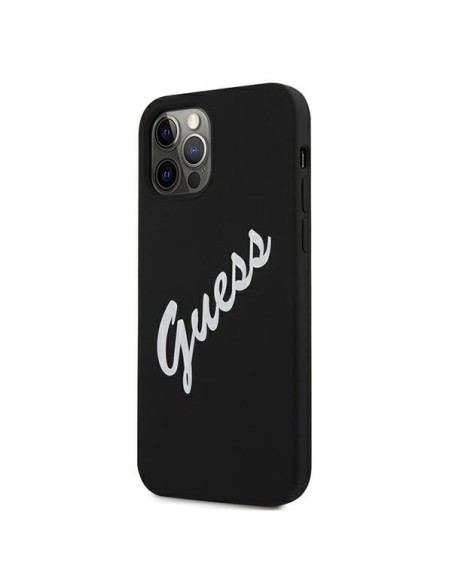 Guess Silicone Vintage dėklas, skirtas iPhone 12 Pro Max - juodai baltas