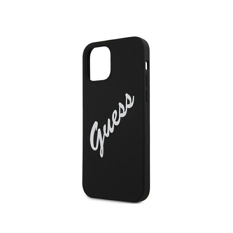 Guess Silicone Vintage dėklas, skirtas iPhone 12 Pro Max - juodai baltas
